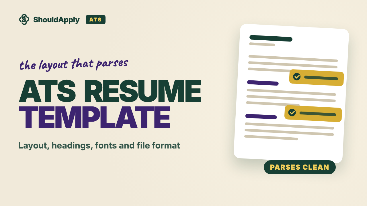 ATS Resume Template That Parses: ShouldApply blog cover
