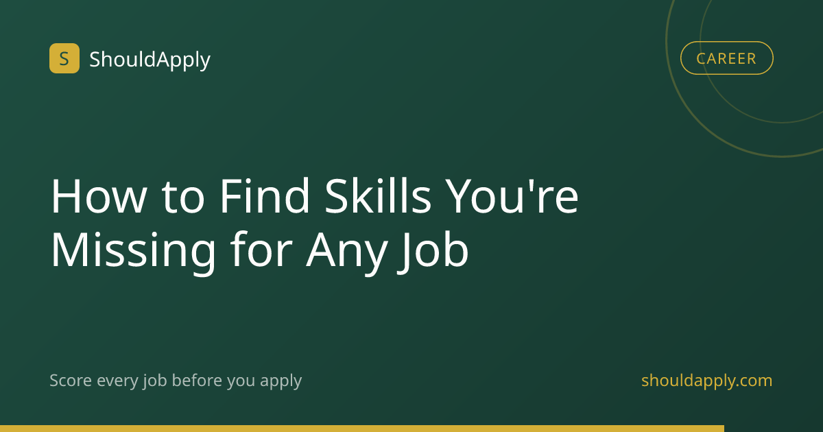 How to Find Skills You're Missing for Any Job | ShouldApply