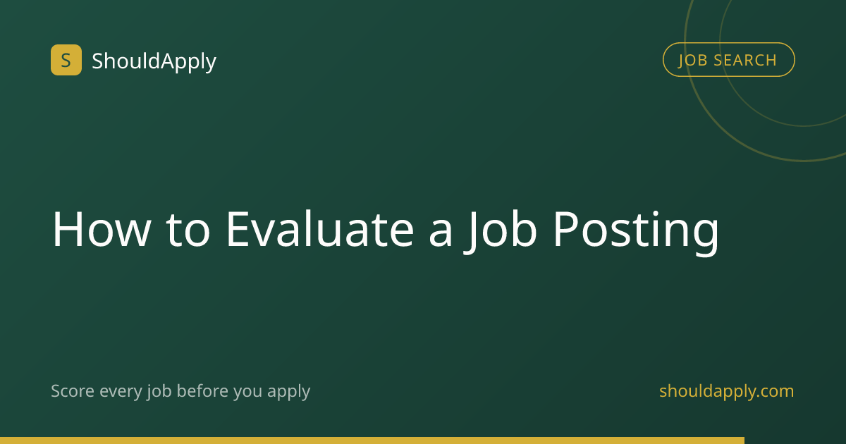 How to Evaluate a Job Posting | ShouldApply