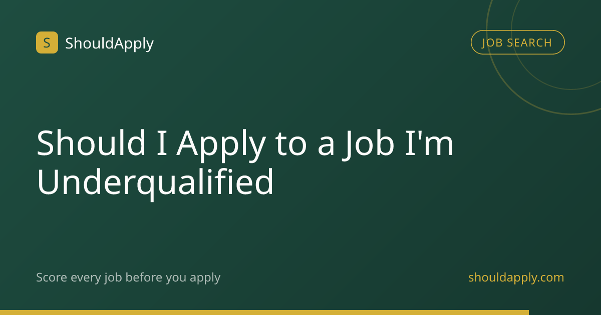 Should I Apply to a Job I'm Underqualified | ShouldApply