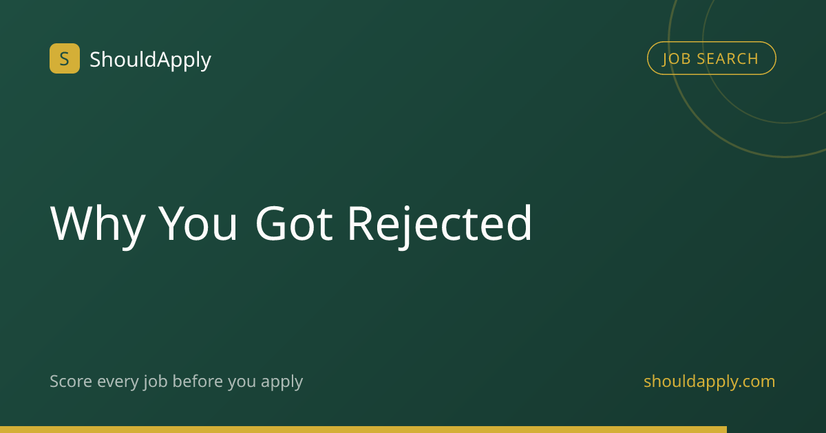 Why You Got Rejected | ShouldApply